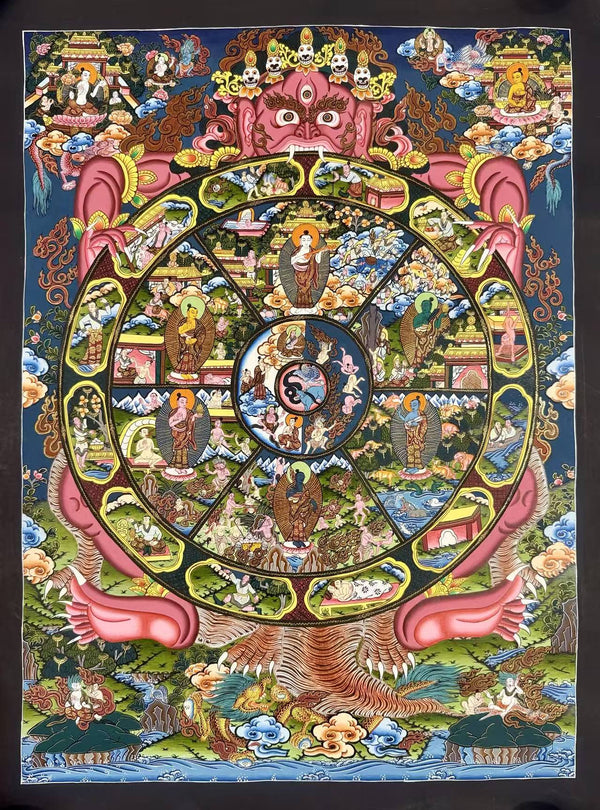 Wheel Of Life Masterpiece Thangka - Art Of Tibet