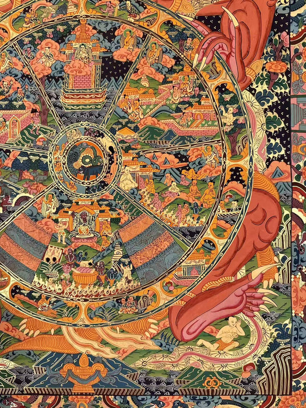 Wheel Of Life Masterpiece Thangka - Art Of Tibet