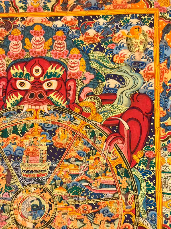 Wheel Of Life Masterpiece Thangka - Art Of Tibet