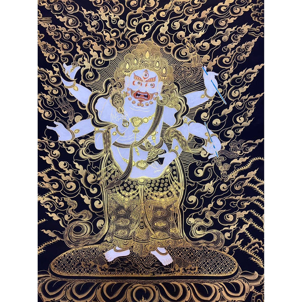 White Mahakala Thangka - Art Of Tibet