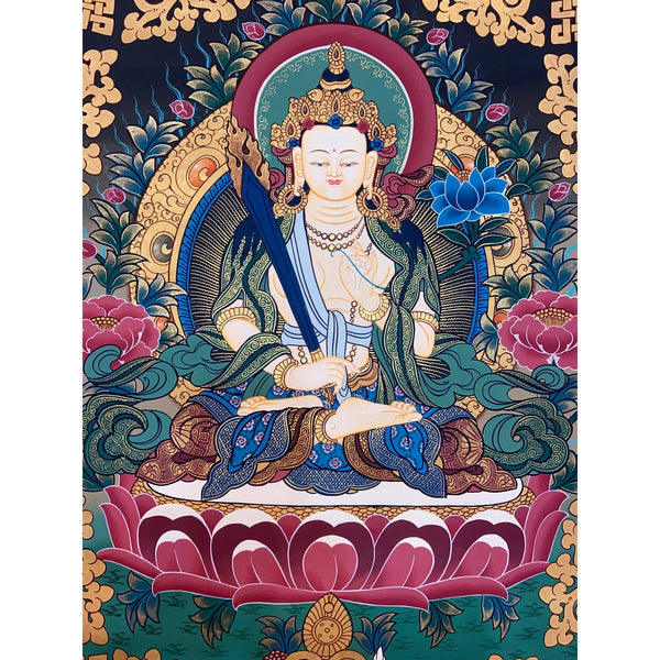 White Manjushri Thangka - Art Of Tibet
