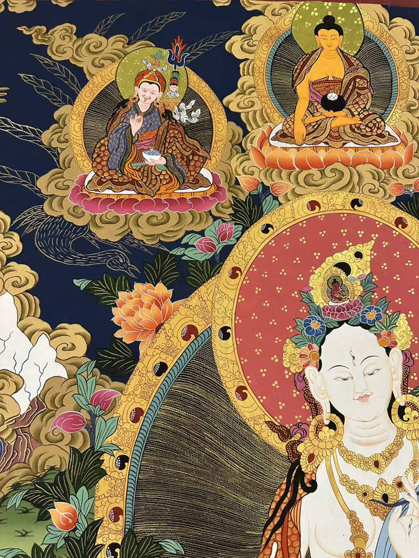 White Tara Large Thangka - Art Of Tibet