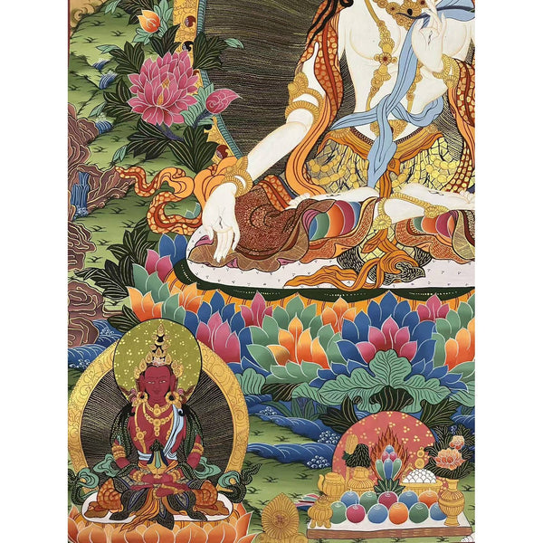 White Tara Large Thangka - Art Of Tibet