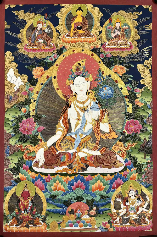 White Tara Large Thangka - Art Of Tibet