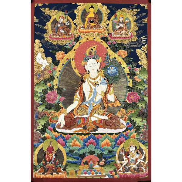 White Tara Large Thangka - Art Of Tibet