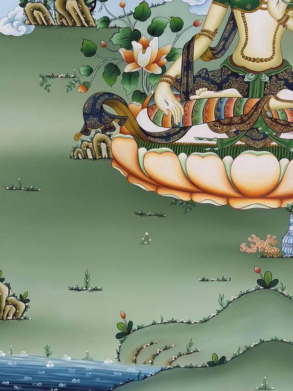 White Tara Thangka - Art Of Tibet