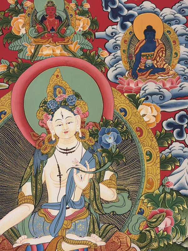 White Tara Thangka - Art Of Tibet