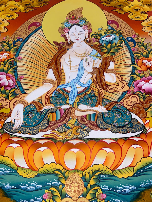 White Tara Thangka - Art Of Tibet