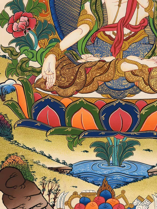 White Tara Thangka - Art Of Tibet