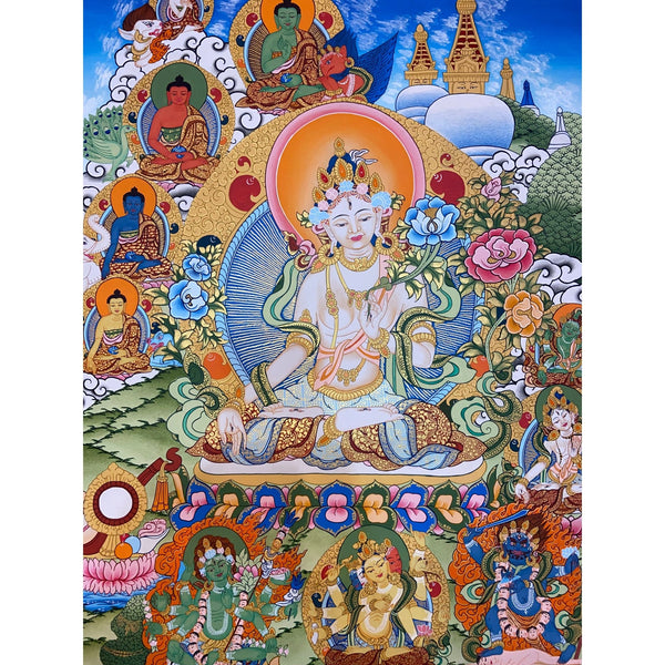 White Tara Thangka - Art Of Tibet