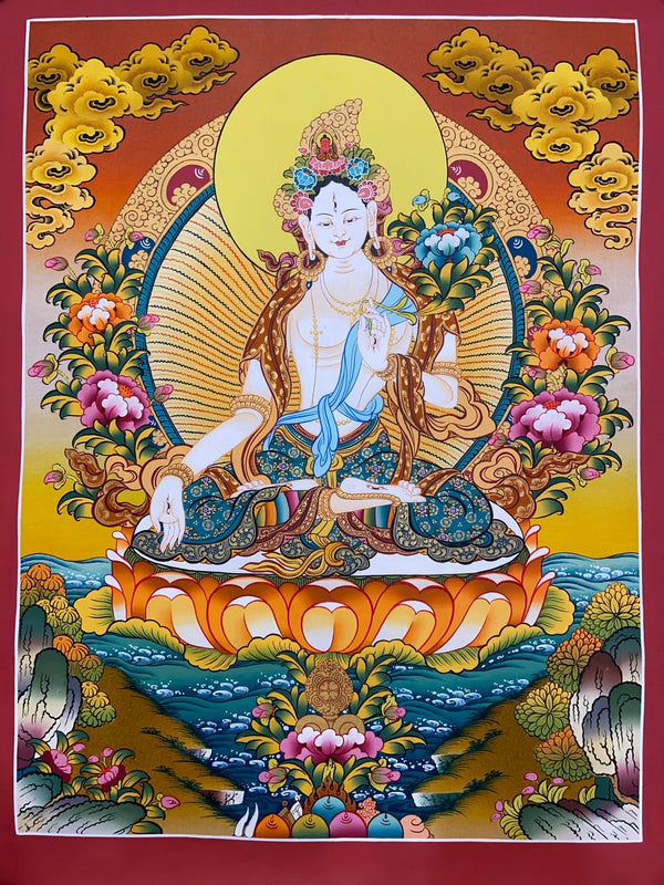 White Tara Thangka - Art Of Tibet