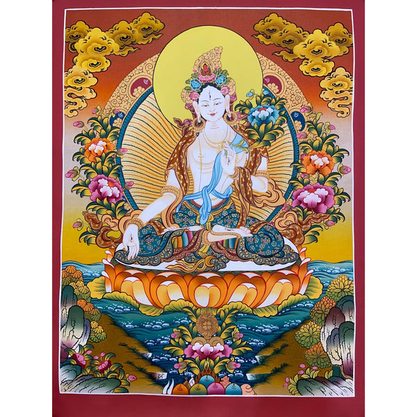 White Tara Thangka - Art Of Tibet