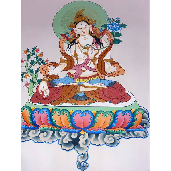 White Tara Thangka - Art Of Tibet