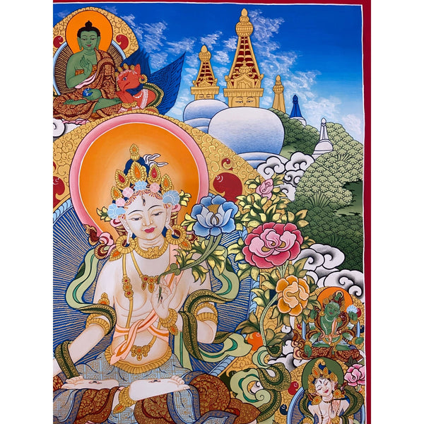 White Tara Thangka - Art Of Tibet