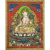 White Tara Thangka - Silk Framed - Art Of Tibet