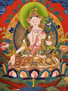 White Tara Thangka - Silk Framed - Art Of Tibet