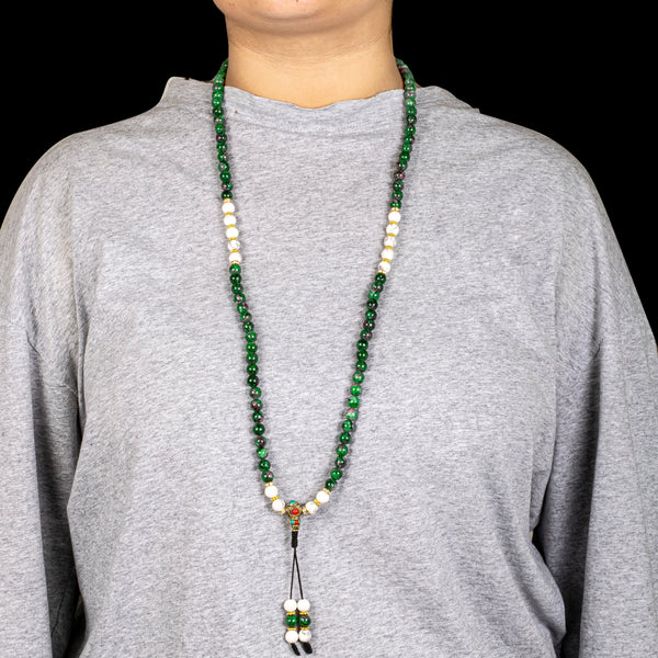 Ruby Zoisite with Howlite Mala