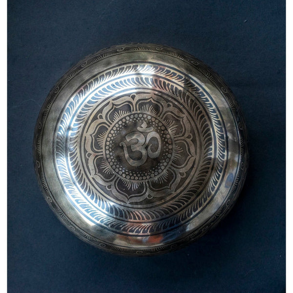 Seven Chakra with Flower of Life Carved Singing Bowl
