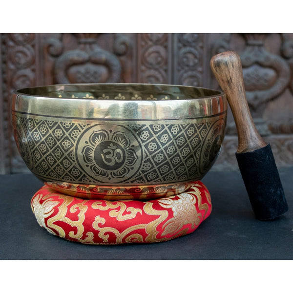 Flower Of Life Carved Singing Bowl