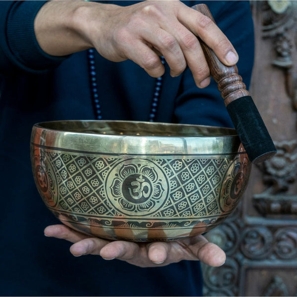 Flower Of Life Carved Singing Bowl