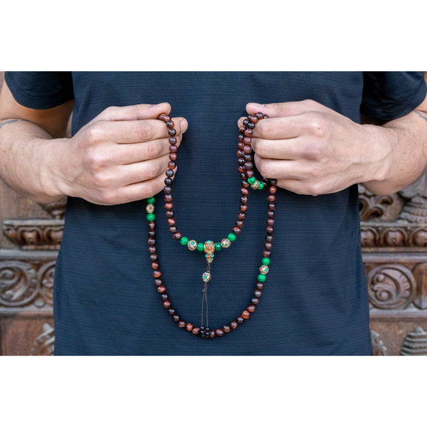 Fashionable Red Tiger Eye Mala in very resonable cost from Art Of Tibet