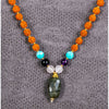 Rudraksha Mala with Labradorite Pendant