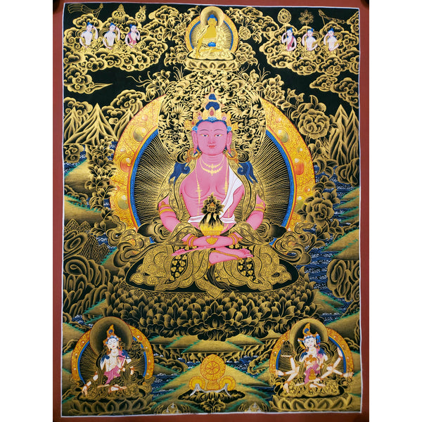 Amitayus Buddha Tibetan Thangka Painting