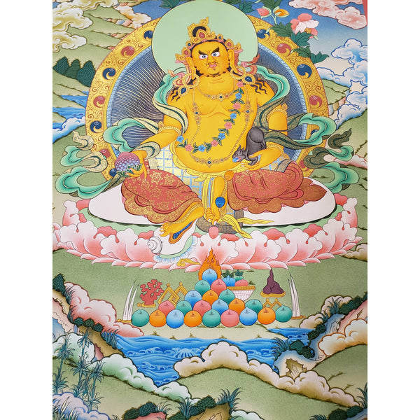 Jambhala (Kubera) Tibetan Thangka Painting