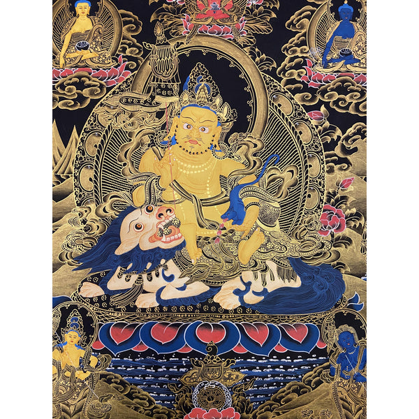 Jambhala(Kubera) Masterpiece Tibetan Thangka Painting