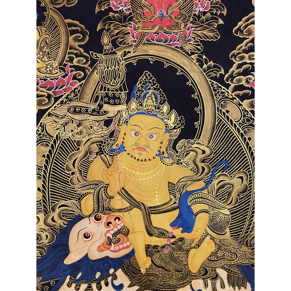 Jambhala(Kubera) Masterpiece Tibetan Thangka Painting