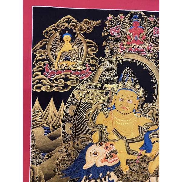 Jambhala(Kubera) Masterpiece Tibetan Thangka Painting