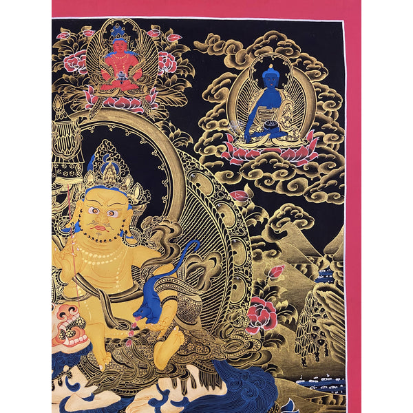 Jambhala(Kubera) Masterpiece Tibetan Thangka Painting