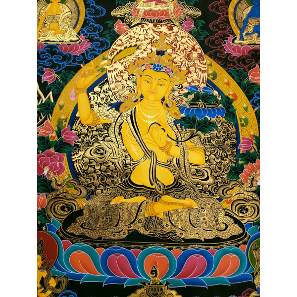 Manjushri God Of Wisdom Tibetan Thangka Painting