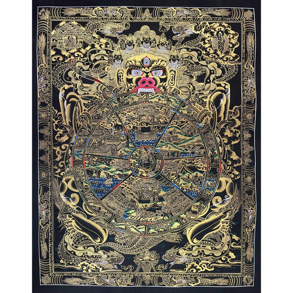 Wheel Of Life Tibetan Thangka Painting