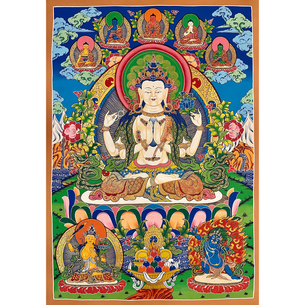 Chenrezig Masterpiece Large Thangka Painting