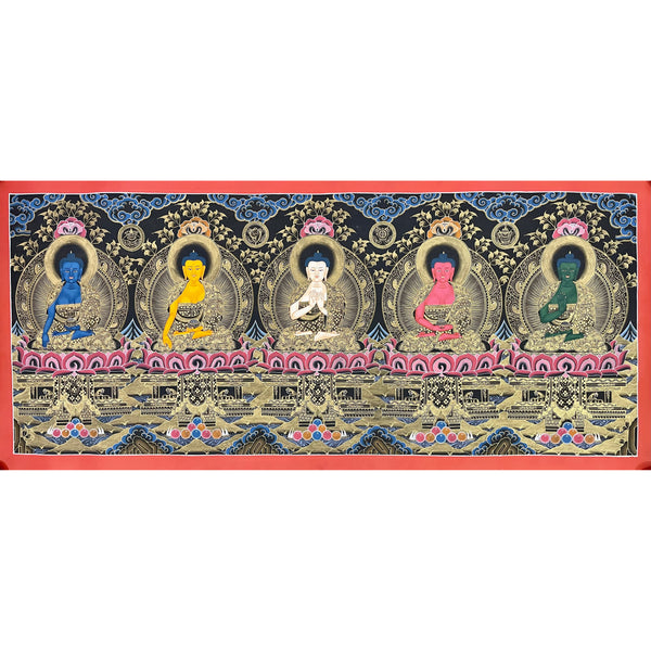 Pancha Buddha Thangka – A Representation of the Five Wisdom Tathagatas