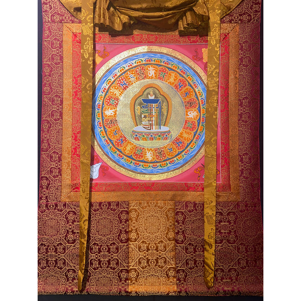 Kalachakra Alphabet Silk Framed Thangka Painting