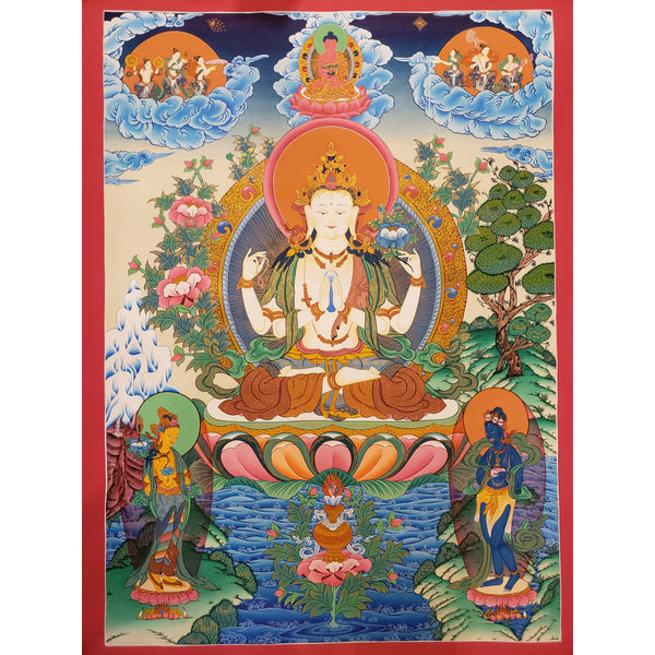 Chenrezig Masterpiece Large Thangka Painting