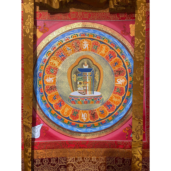 Kalachakra Alphabet Silk Framed Thangka Painting - Art Of Tibet