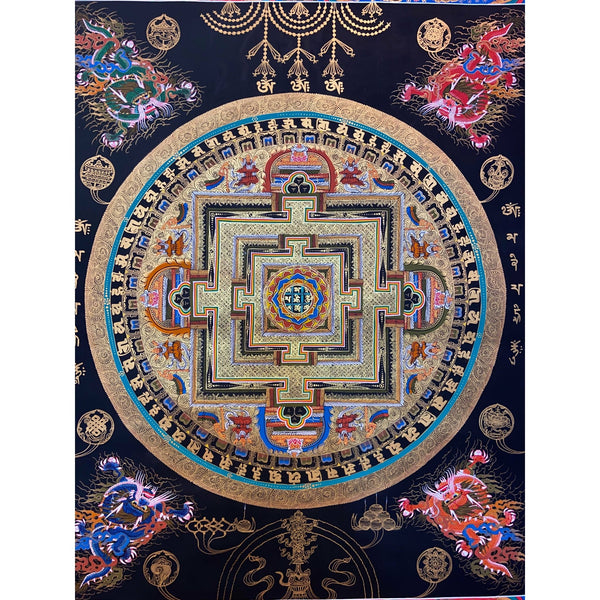 Kalachakra Mandala Large Tibetan Thangka Painting - Art Of Tibet