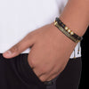 Matt Black Onyx Golden Bracelet Set - Art Of Tibet