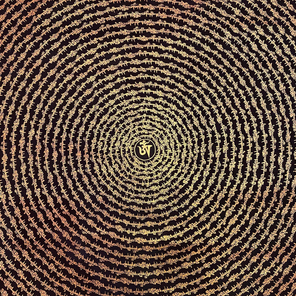 Om Mantra Mandala Large Thangka - Art Of Tibet