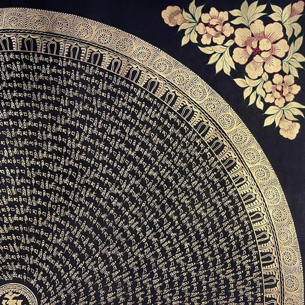 Om Mantra Mandala Large Thangka - Art Of Tibet