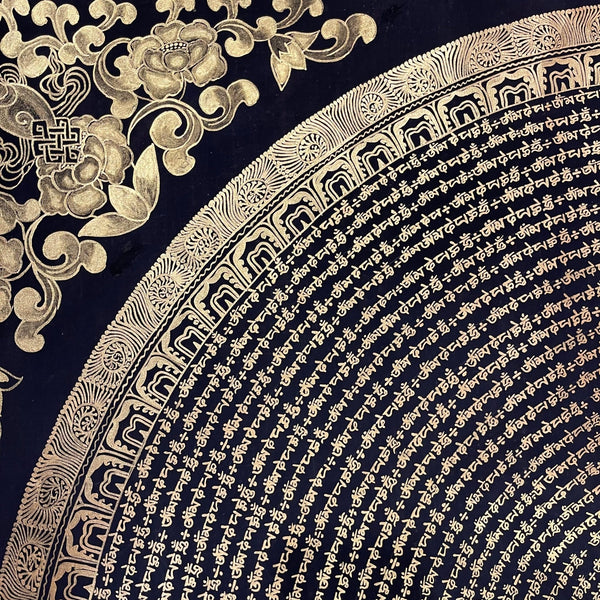 Om Mantra Mandala Large Thangka - Art Of Tibet