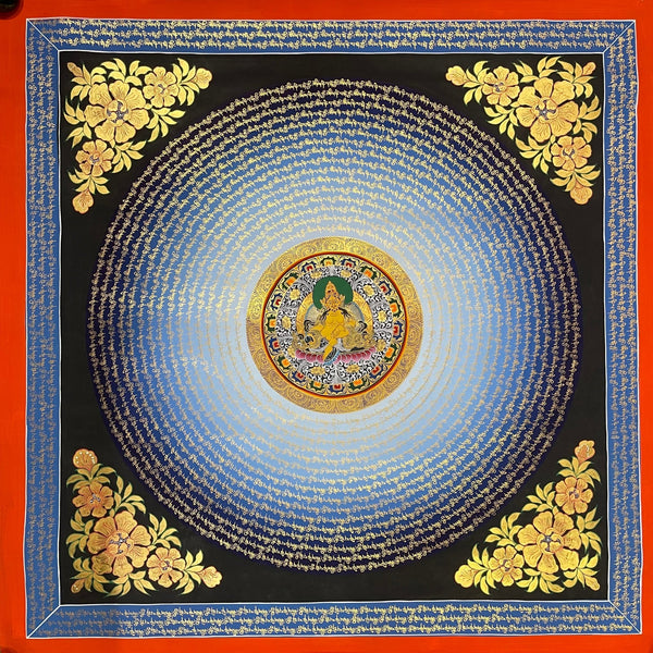 Om Mantra Mandala Large Thangka - Art Of Tibet
