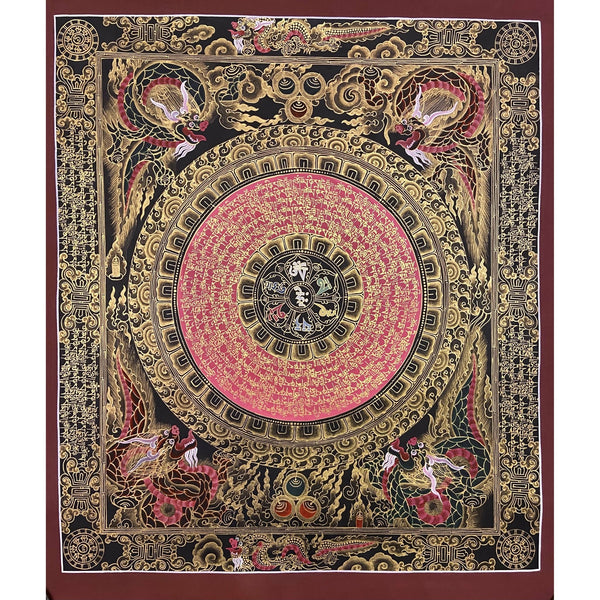 Om Mantra Mandala Thangka - Art Of Tibet