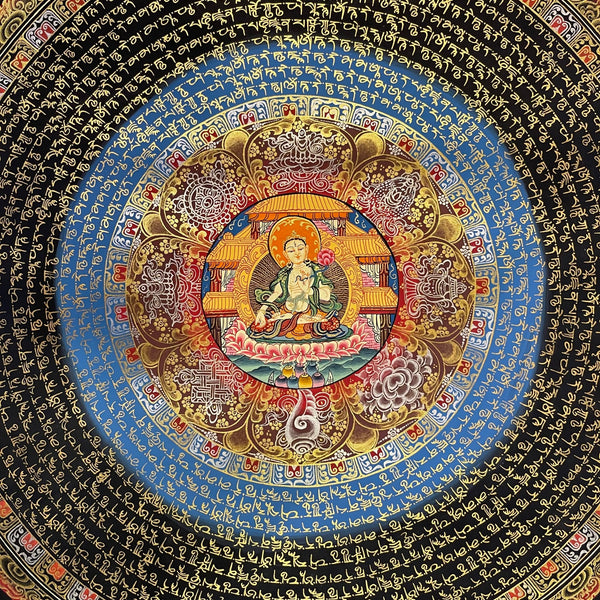 Om Mantra Mandala Thangka - Art Of Tibet