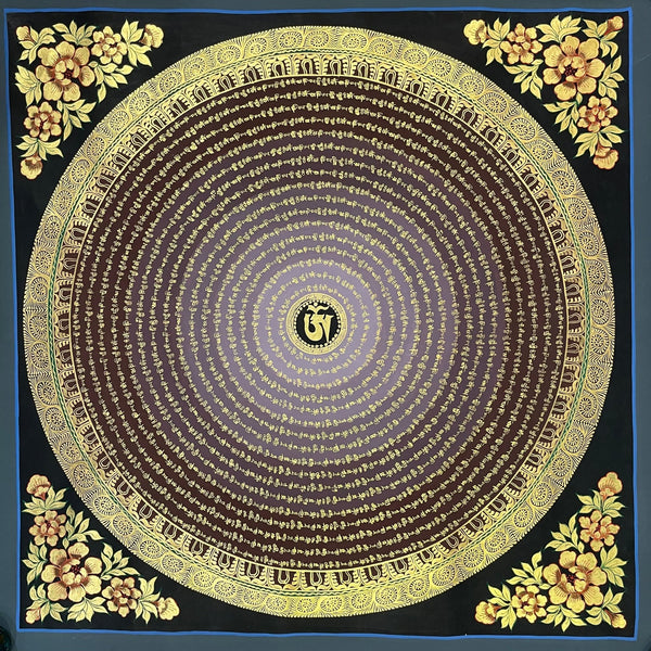 Om Mantra Mandala Thangka - Art Of Tibet