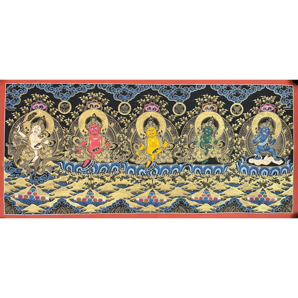 Pancha(Five) Jambhala Thangka - Art Of Tibet