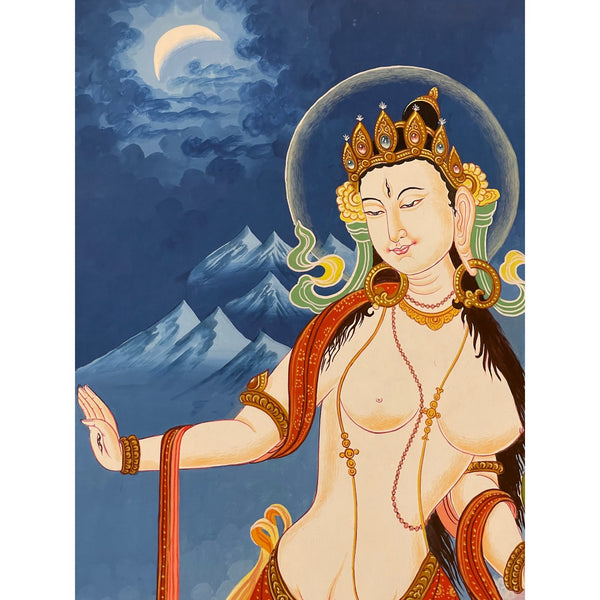 Standing White Tara Thangka - Art Of Tibet